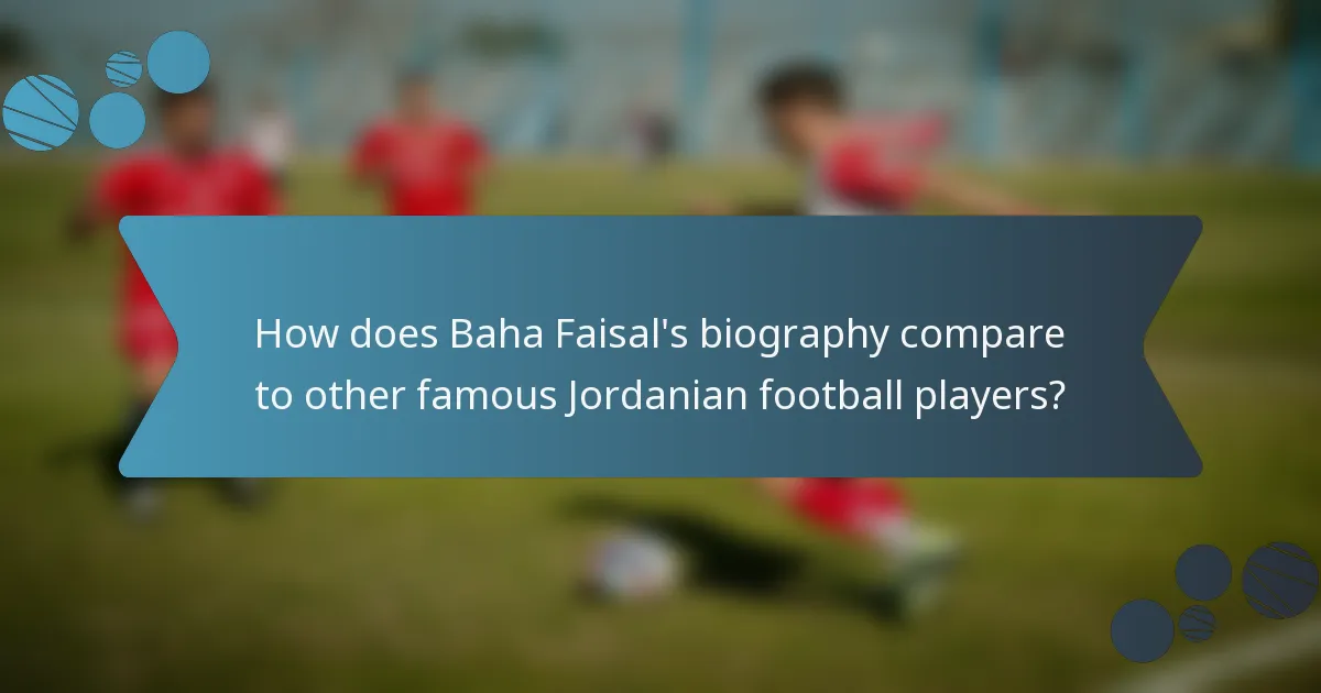 How does Baha Faisal's biography compare to other famous Jordanian football players?