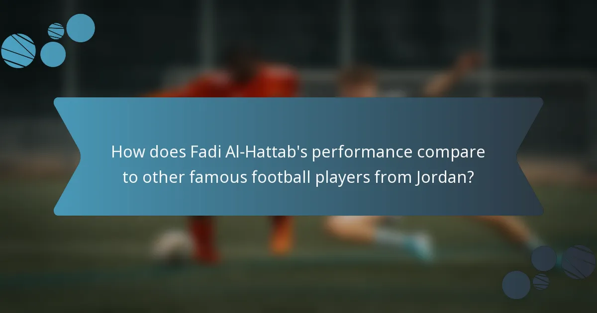 How does Fadi Al-Hattab's performance compare to other famous football players from Jordan?