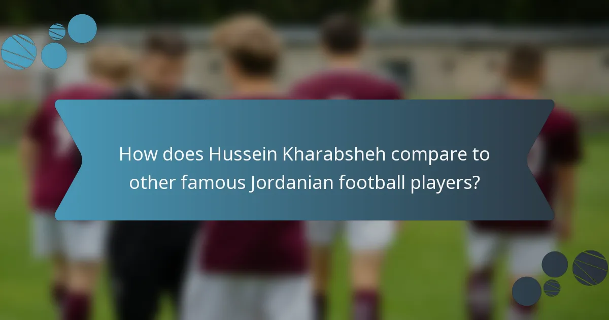How does Hussein Kharabsheh compare to other famous Jordanian football players?