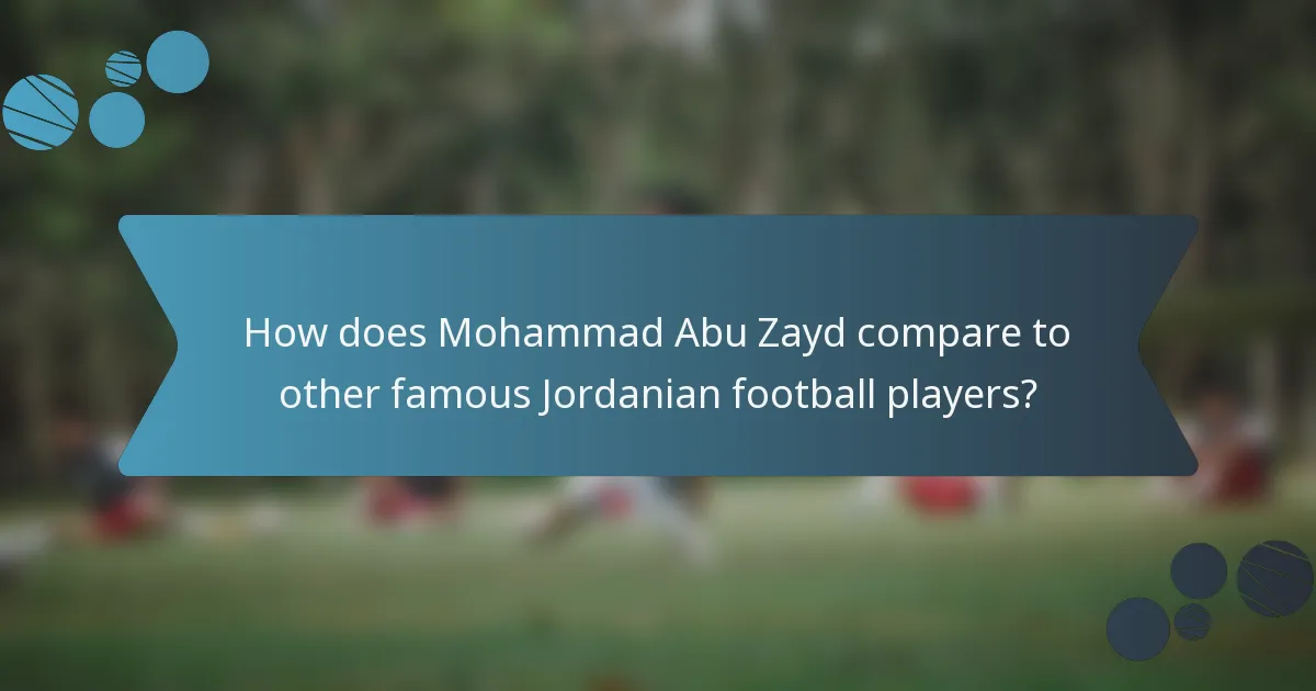 How does Mohammad Abu Zayd compare to other famous Jordanian football players?