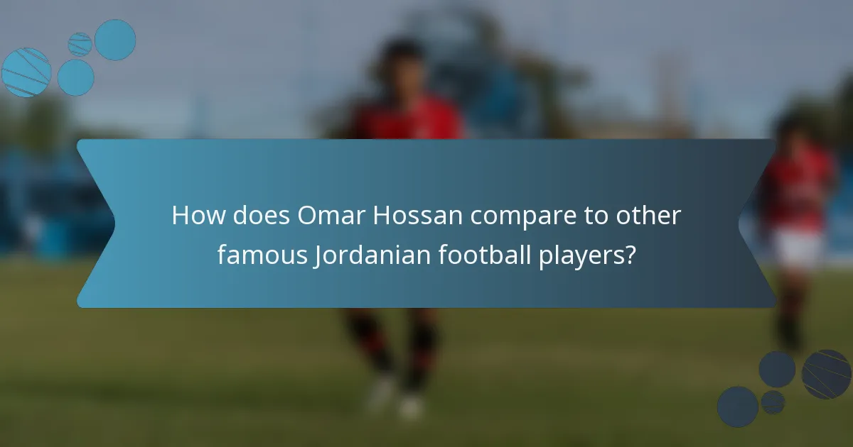 How does Omar Hossan compare to other famous Jordanian football players?