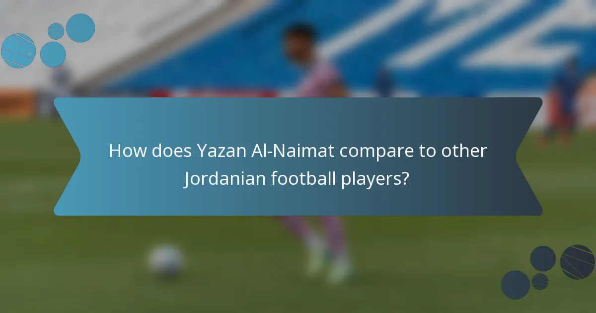 How does Yazan Al-Naimat compare to other Jordanian football players?