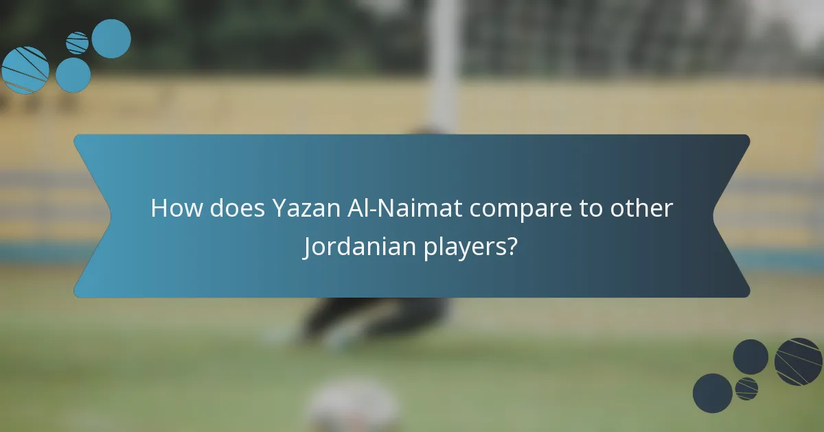 How does Yazan Al-Naimat compare to other Jordanian players?