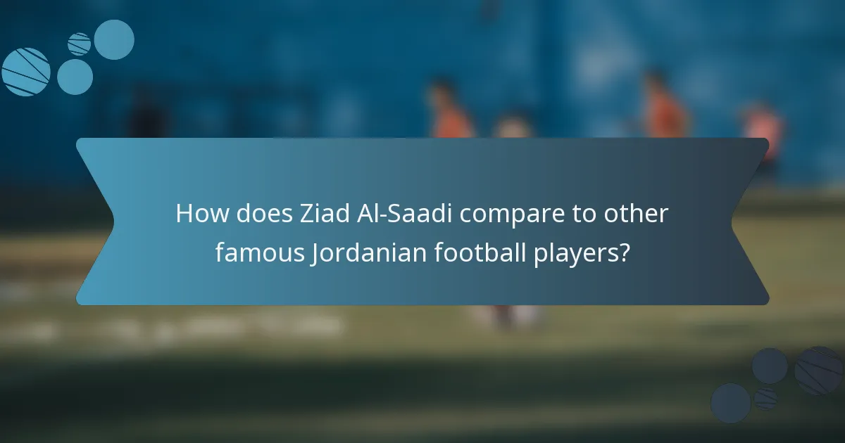 How does Ziad Al-Saadi compare to other famous Jordanian football players?