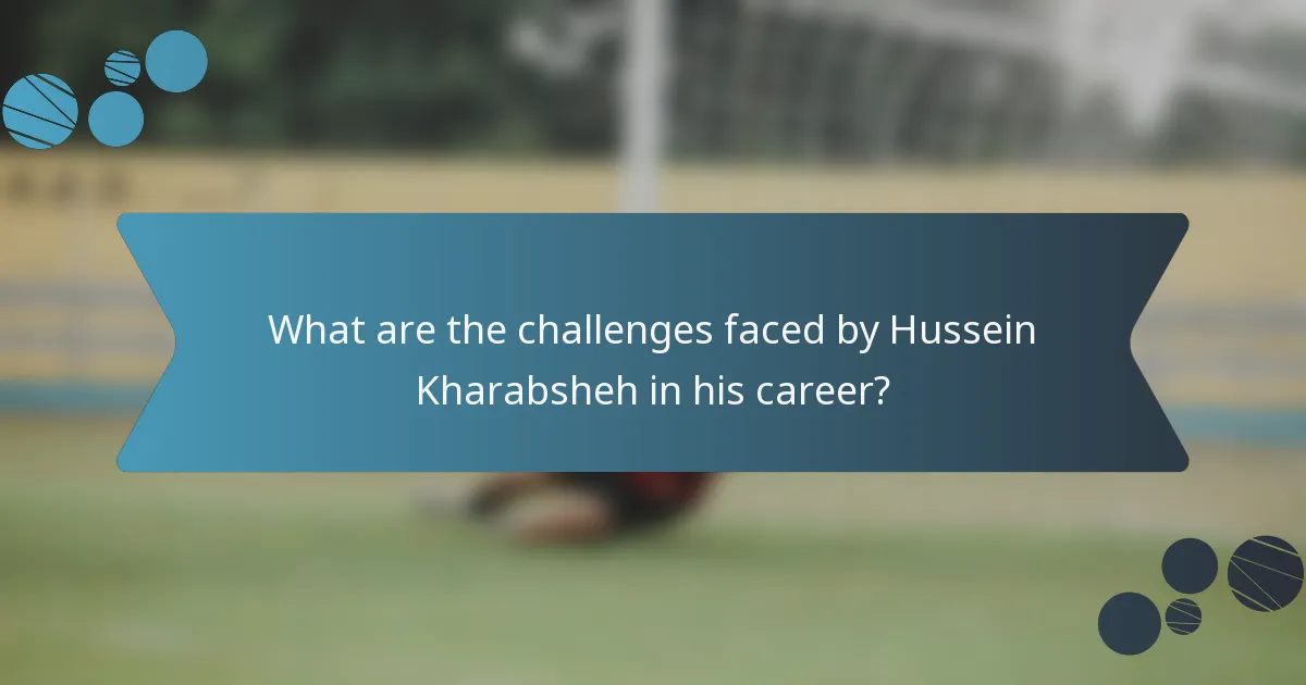 What are the challenges faced by Hussein Kharabsheh in his career?