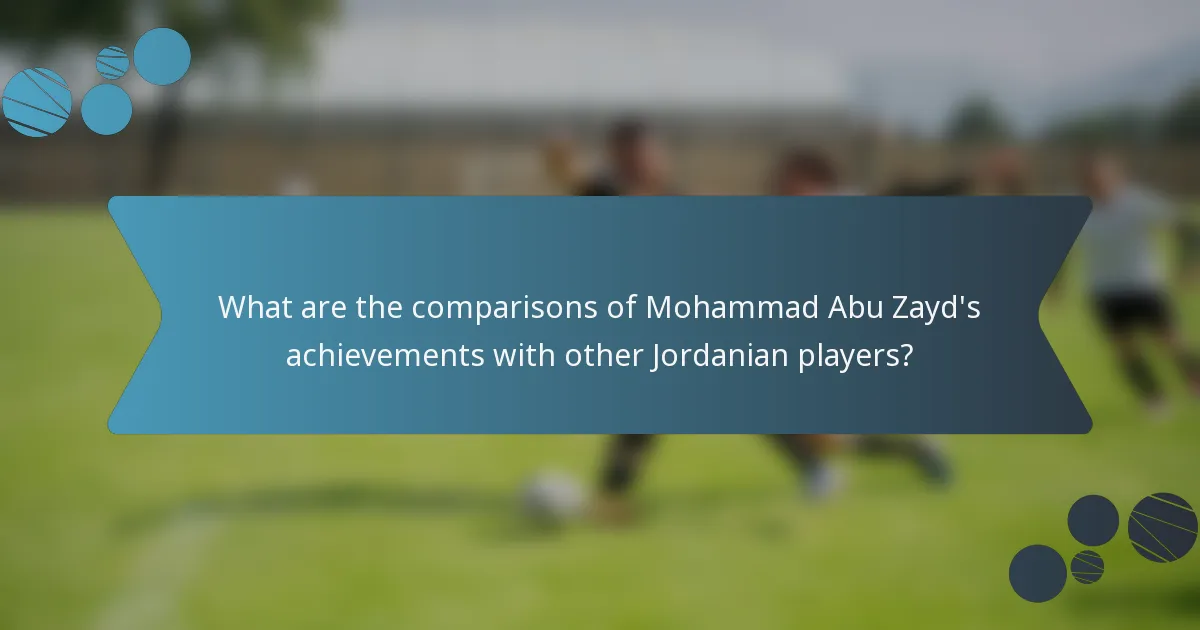What are the comparisons of Mohammad Abu Zayd's achievements with other Jordanian players?