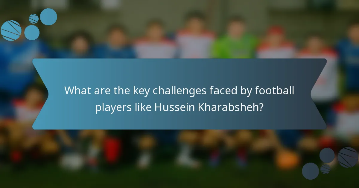 What are the key challenges faced by football players like Hussein Kharabsheh?