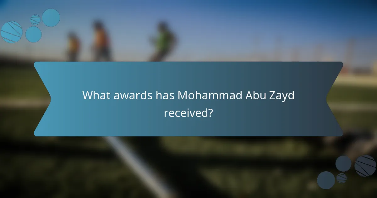 What awards has Mohammad Abu Zayd received?