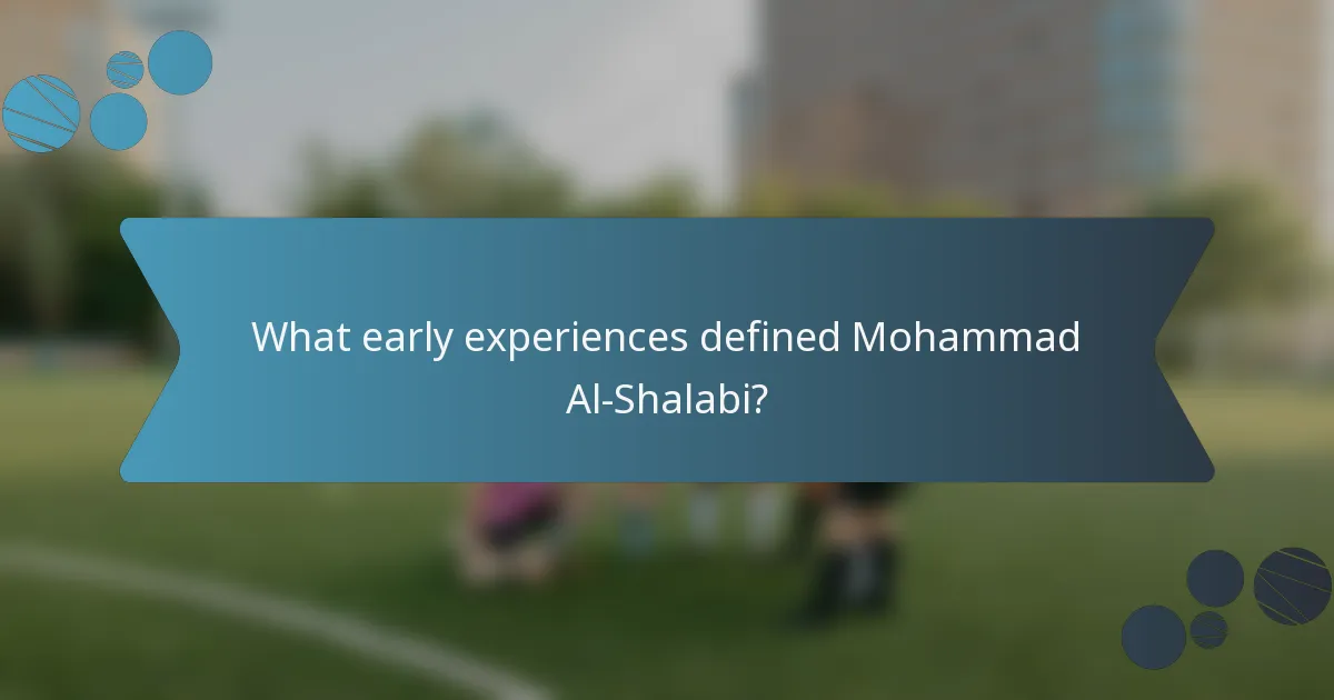 What early experiences defined Mohammad Al-Shalabi?