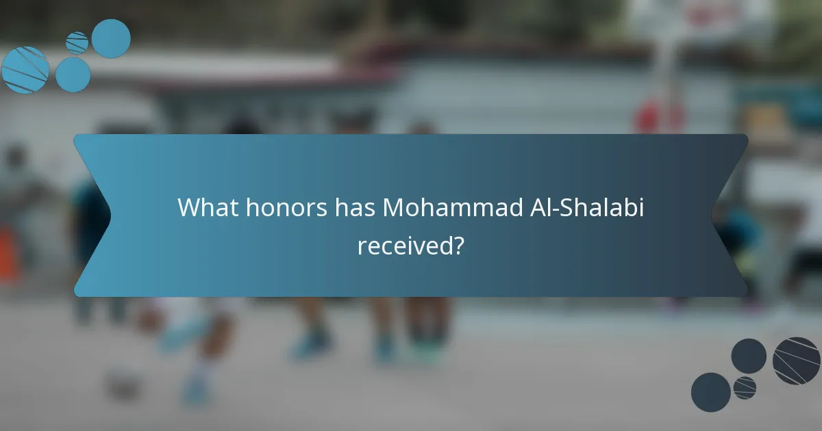 What honors has Mohammad Al-Shalabi received?
