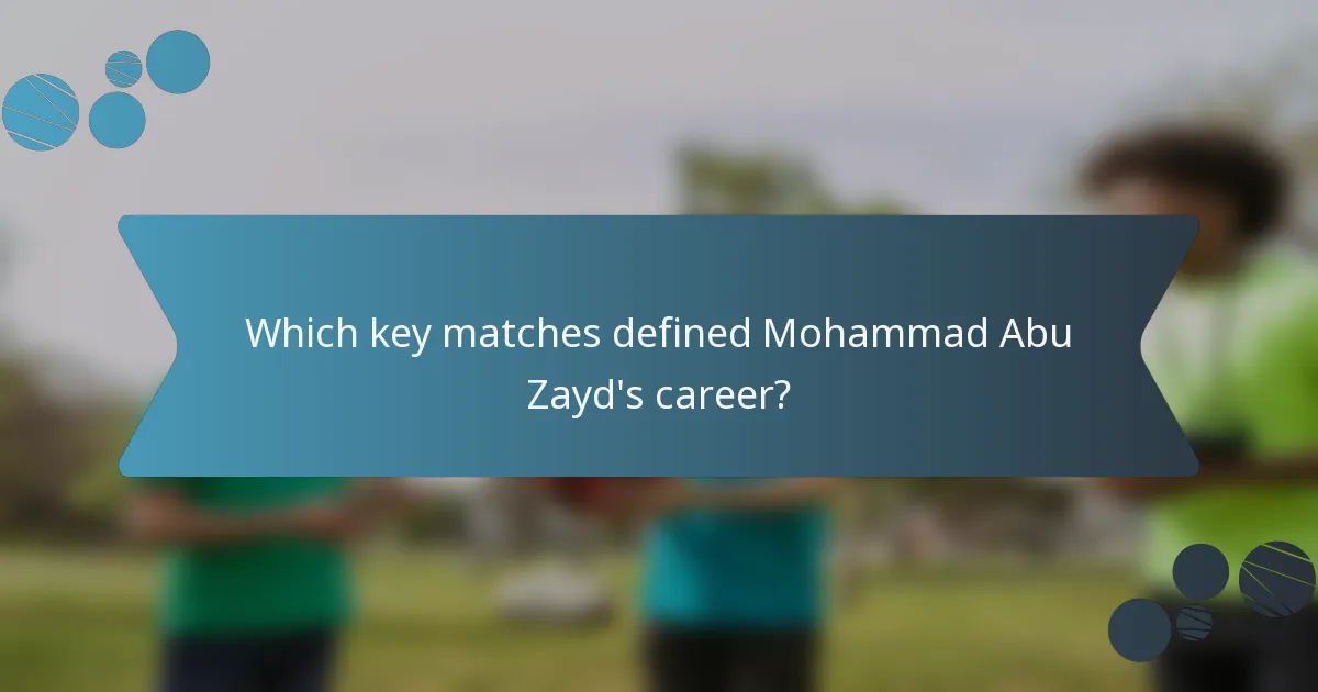 Which key matches defined Mohammad Abu Zayd's career?